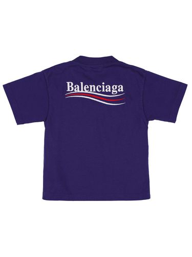 Camiseta De Jersey De Algodón Estampado - BALENCIAGA - Modalova