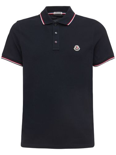 Polo De Algodón Piqué - MONCLER - Modalova