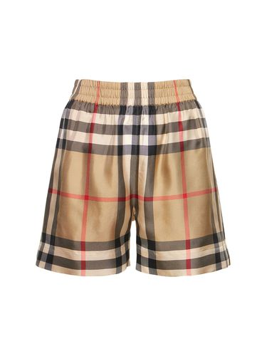 Shorts Tawney De Sarga De Seda A Cuadros - BURBERRY - Modalova