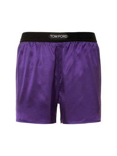 Logo Silk Satin Mini Shorts - TOM FORD - Modalova