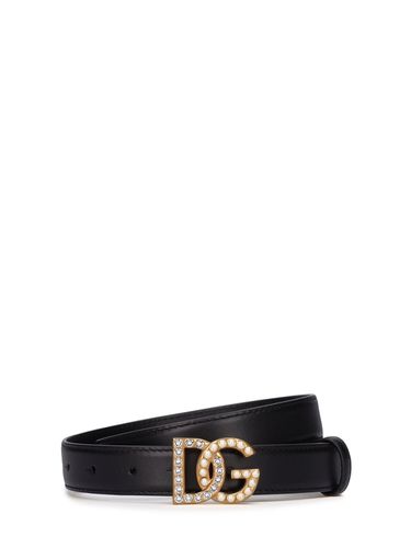 Cm Crystal Dg Soft Leather Belt - DOLCE & GABBANA - Modalova