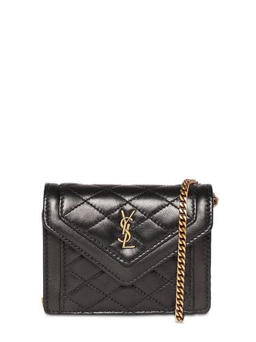 Cartera Micro De Piel - SAINT LAURENT - Modalova