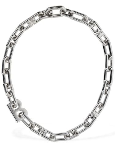 B Chain Thin Brass Necklace - BALENCIAGA - Modalova