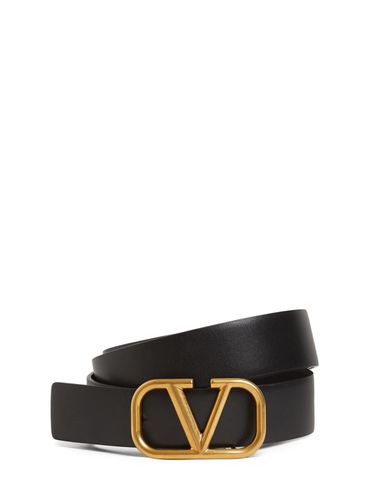 Mm Logo Leather Belt - VALENTINO GARAVANI - Modalova