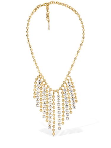 Crystal & Chain Fringes Necklace - ALESSANDRA RICH - Modalova