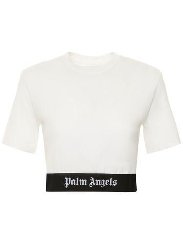 Kurzes T-shirt Aus Baumwolle Mit Logo - PALM ANGELS - Modalova