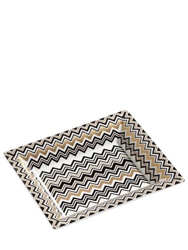 Zig Zag Gold Rectangular Tray Large - MISSONI HOME - Modalova