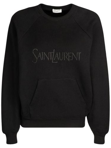 Besticktes Sweatshirt Aus Baumwolle - SAINT LAURENT - Modalova