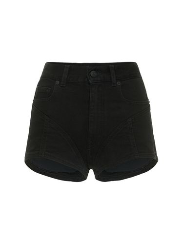 Kontrastierende Denim- Und Jersey-shorts - MUGLER - Modalova