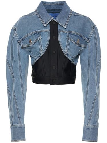 Chaqueta De Jersey Y Denim Stretch - MUGLER - Modalova