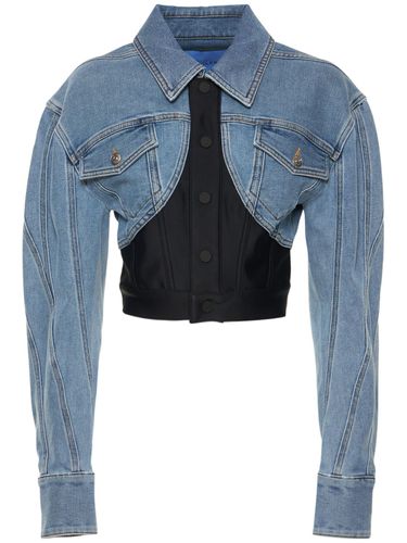 Giacca In Denim E Jersey Stretch - MUGLER - Modalova