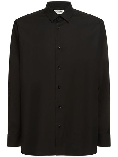 Camisa De Popelina De Algodón - SAINT LAURENT - Modalova