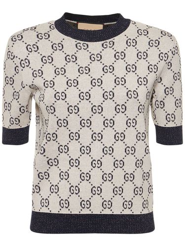 Gg Cotton Blend Top - GUCCI - Modalova