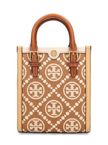 Bolso De Mano Mini T Monogram De Lona - TORY BURCH - Modalova