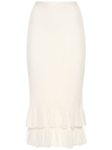 Underpinning Light Rib Cotton Midi Skirt - BOTTEGA VENETA - Modalova