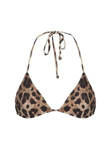 Top Bikini In Jersey Leopard - DOLCE & GABBANA - Modalova