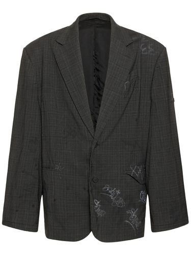 Heather Prince Of Wales Wool Jacket - BALENCIAGA - Modalova