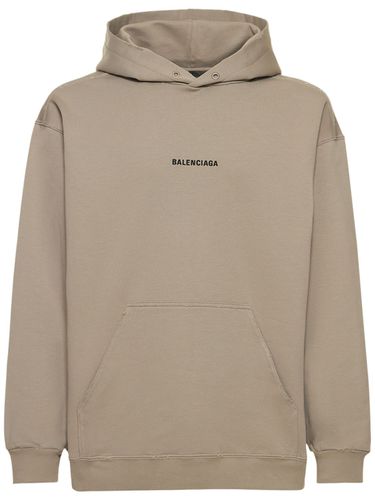 Baumwollhoodie Mit Bleicheffekt - BALENCIAGA - Modalova