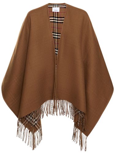 Reversible Check Wool Cape - BURBERRY - Modalova