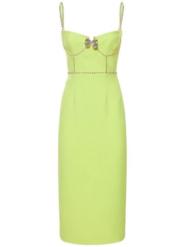 Lime Crepe Bow Midi Dress - SELF-PORTRAIT - Modalova