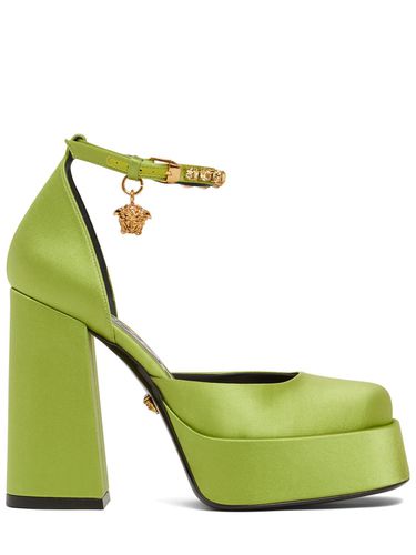 Mm Platform Satin & Viscose Pumps - VERSACE - Modalova