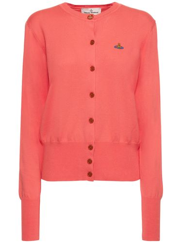 Bea Logo Cotton Knit Cardigan - VIVIENNE WESTWOOD - Modalova