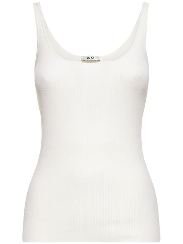 Sofia Ribbed Wool & Silk Tank Top - ANNAGRETA - Modalova