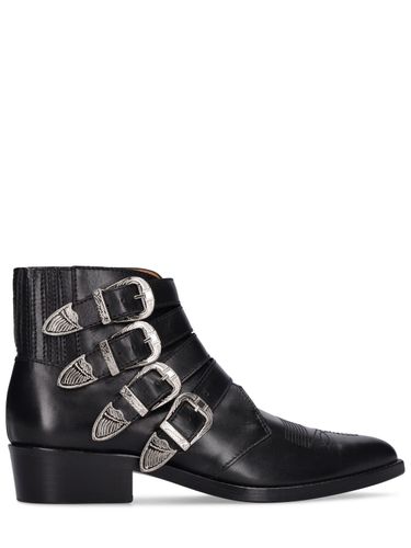 Leather Boots W/ Silver Buckles - TOGA VIRILIS - Modalova