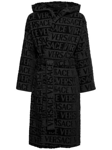 Crystal Hooded Bath Robe - VERSACE - Modalova