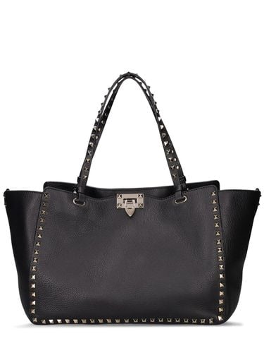 Borsa Shopping Media Rockstud In Pelle - VALENTINO GARAVANI - Modalova