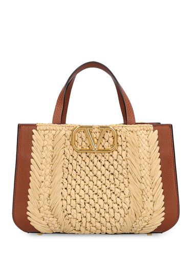 Bolso Tote Vlogo Signature De Rafia Crochet - VALENTINO GARAVANI - Modalova