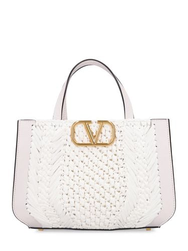 Bolso Tote Vlogo Signature De Rafia Crochet - VALENTINO GARAVANI - Modalova