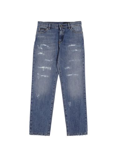 Jeans De De Algodón Lavados A Piedra - DOLCE & GABBANA - Modalova