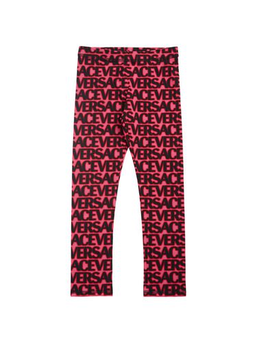 Leggings De Jersey De Algodón Estampados - VERSACE - Modalova