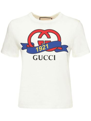 Camiseta De Algodón Jersey - GUCCI - Modalova