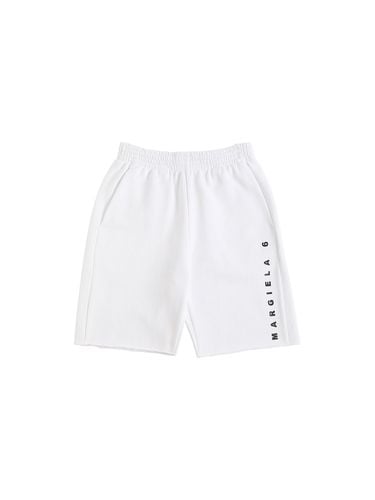 Shorts De Algodón Con Logo Estampado - MM6 MAISON MARGIELA - Modalova