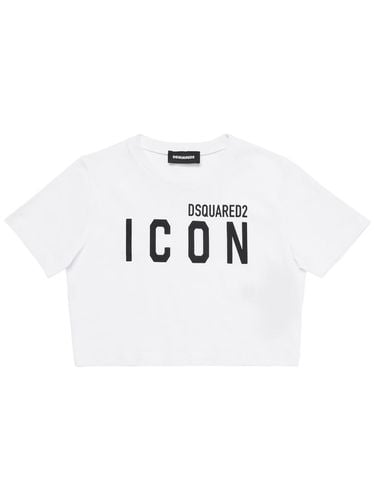 Camiseta Corta De Jersey Con Logo - DSQUARED2 - Modalova