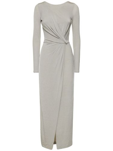 Open Back Draped Jersey Long Dress - GIORGIO ARMANI - Modalova