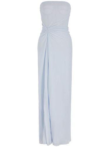 Strapless Draped Jersey Long Dress - GIORGIO ARMANI - Modalova