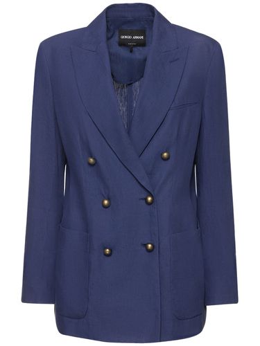 Zweireihiger Leinen-blazer - GIORGIO ARMANI - Modalova