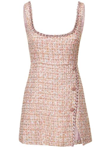 Bouclé Diamante Mini Dress - SELF-PORTRAIT - Modalova