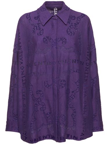 Camicia Oversize In Guipure Di Cotone - VALENTINO - Modalova