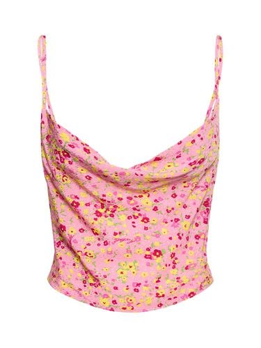 Floral Print Viscose Slip Top - ROTATE - Modalova