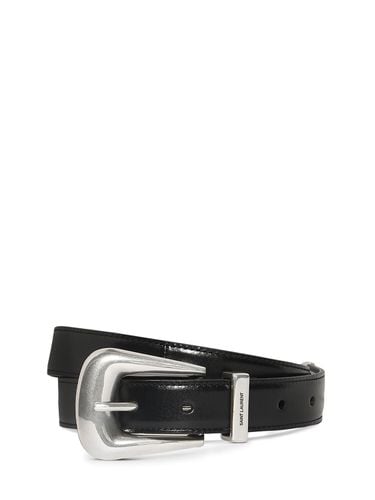 Mm Boucle Folk Leather Belt - SAINT LAURENT - Modalova