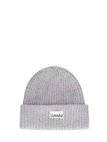 Gorro Beanie De Punto Acanalada - GANNI - Modalova