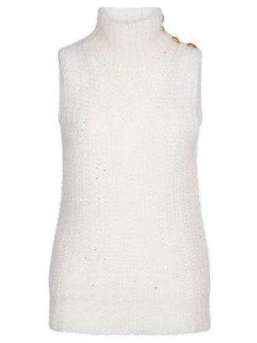 Knit Cashmere Blend Turtleneck Vest - BALMAIN - Modalova