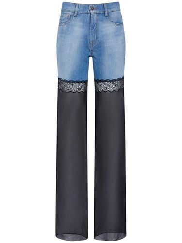 Denim & Tulle Straight Jeans - NENSI DOJAKA - Modalova