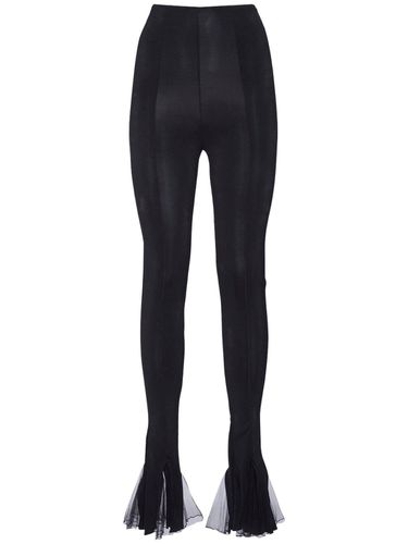 Draped High Rise Jersey Pants W/ Tulle - NENSI DOJAKA - Modalova