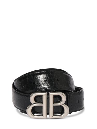 Mm Bb Monaco Leather Belt - BALENCIAGA - Modalova