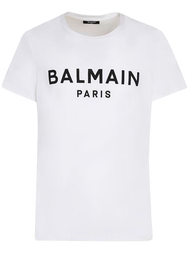 Camiseta De Algodón Estampada - BALMAIN - Modalova